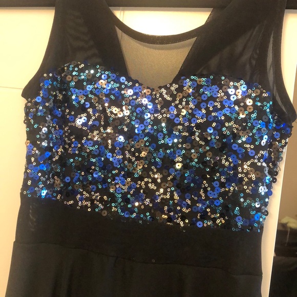 Charlotte Russe Blue Sparkle Dress M - Picture 4 of 8